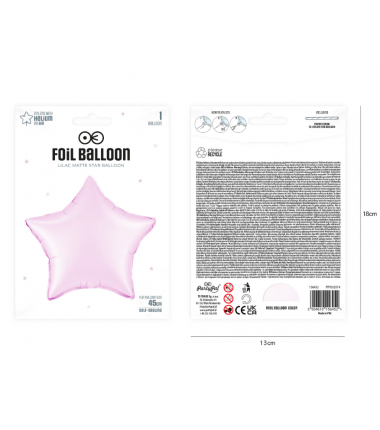 Balon foliowy Gwiazda 45 cm - liliowy matowy