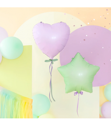 Balon foliowy Gwiazda 45 cm - pistacjowy matowy