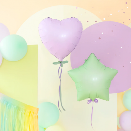 Balon foliowy Gwiazda 45 cm - pistacjowy matowy