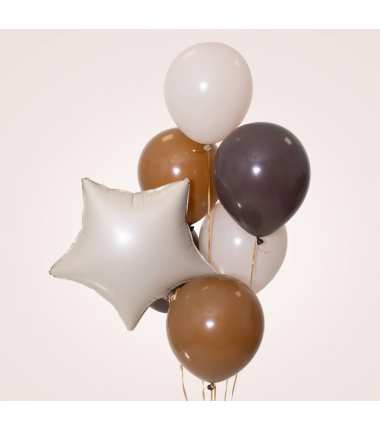 Balon foliowy Gwiazda Party Pal matowa - kremowy