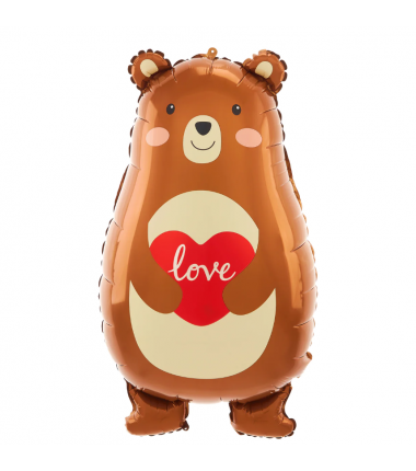 Balon foliowy Miś z sercem Love 48x79cm
