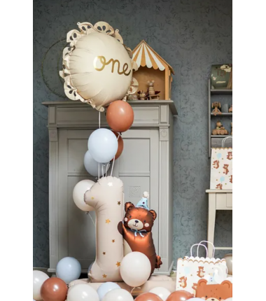 Balon foliowy pastylka z falbanką One 51,5x51,5 cm
