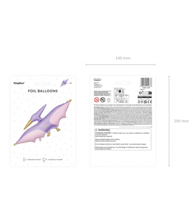 Balon foliowy Pterodaktyl 120x62 cm - dinozaur