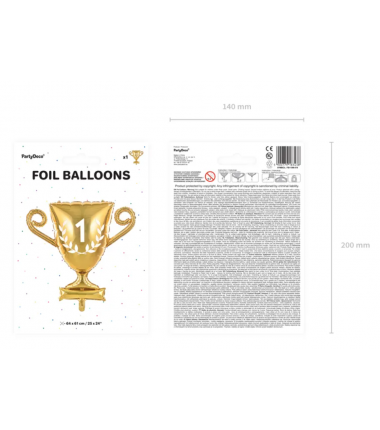 Balon foliowy Puchar złoty 64x61cm