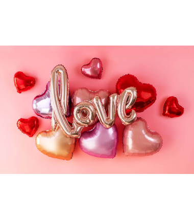 BALON FOLIOWY serca 3 sztuki 25 cm CZERWONY