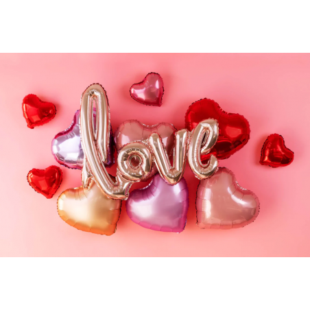 BALON FOLIOWY serca 3 sztuki 25 cm CZERWONY