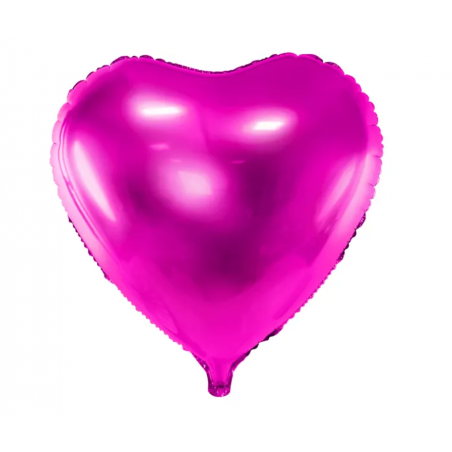 Balon foliowy Serce 45 cm - Ciemny róż