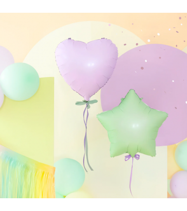 Balon foliowy Serce 45 cm - liliowy matowy