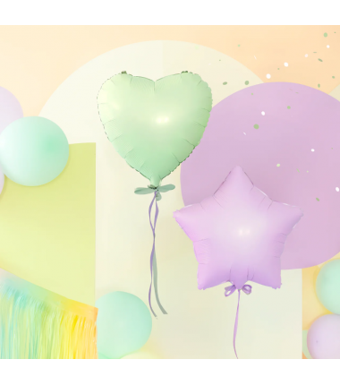 Balon foliowy Serce 45 cm - pistacjowy matowy