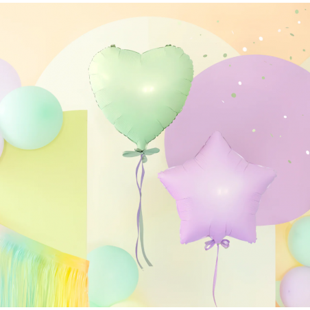 Balon foliowy Serce 45 cm - pistacjowy matowy