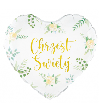 Balon foliowy serce Chrzest 45cm