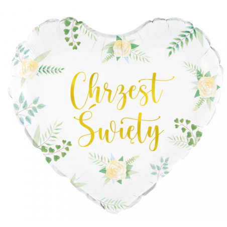 Balon foliowy serce Chrzest 45cm
