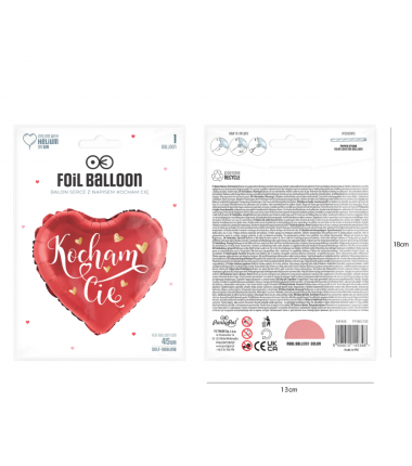 Balon foliowy serce Kocham Cię - Party Pal - 45 cm