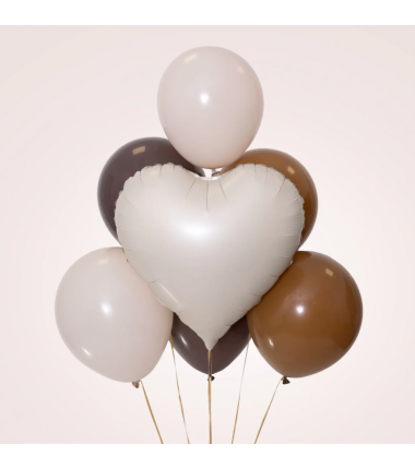 Balon foliowy Serce matowe - kremowy