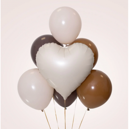 Balon foliowy Serce matowe - kremowy