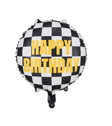 Balon foliowy Szachownica Happy Birthday 45 cm