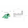 Balon foliowy Triceratops zielony 101x60.5cm - dinozaur