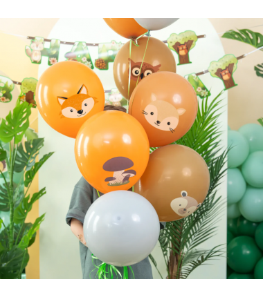 Balony Leśni przyjaciele 30 cm - 8 sztuk