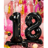 Stojący balon foliowy liczba 18 - 84 cm czarny