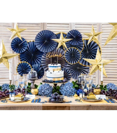Wstążka satynowa - tasiemka satynowa granatowa 6 mm - Party Deco