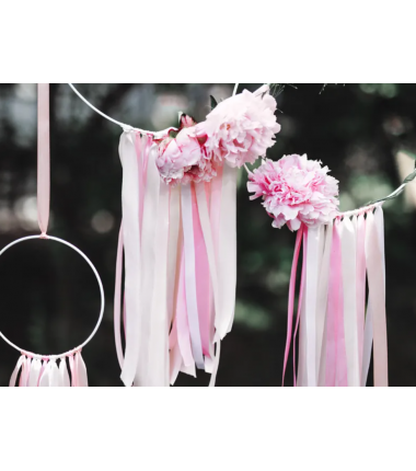 Wstążka satynowa - tasiemka satynowa jasny pudrowy róż 6 mm - Party Deco