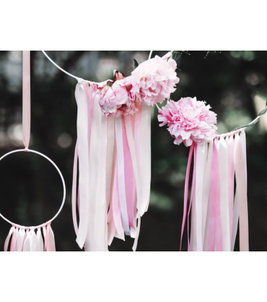 Wstążka satynowa - tasiemka satynowa kremowa 12 mm - Party Deco