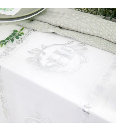 Bieżnik komunijny IHS Eukaliptus srebrny 5m