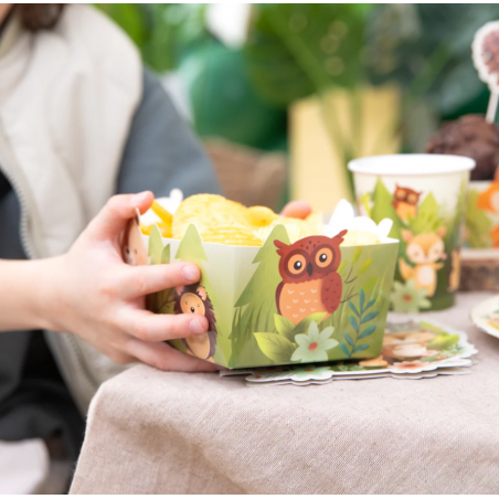 Pudełko na chipsy Leśni przyjaciele 15x7,5cm - 3 szt.