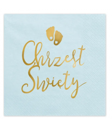 Serwetki Chrzest Święty,  jasny niebieski 12 szt.