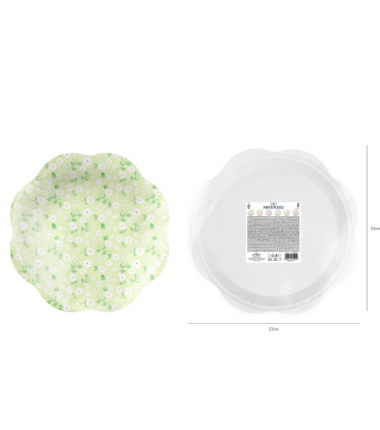 Talerzyki papierowe Łąka 22,8 cm - 6 sztuk