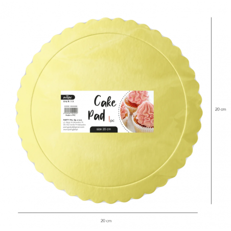 Podkład pod tort, tacka na ciasto okrągła złota 20 cm - 1 sztuka