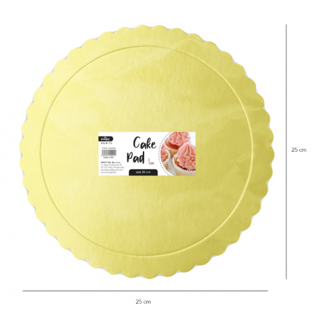 Podkład pod tort, tacka na ciasto okrągła złota 25 cm - 1 sztuka