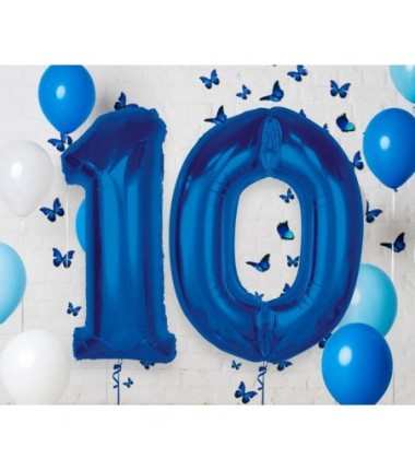 Balon foliowy Cyfra 0 - 92 cm SMART - Niebieski