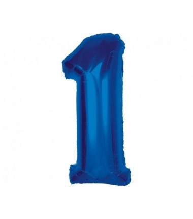 Balon foliowy Cyfra 1 - 92 cm SMART - Niebieski