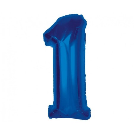 Balon foliowy Cyfra 1 - 92 cm SMART - Niebieski