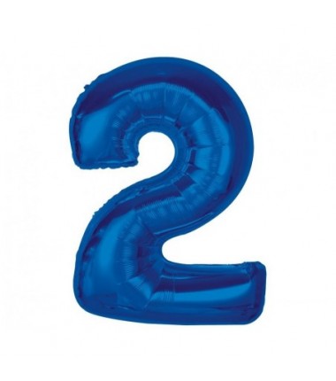 Balon foliowy Cyfra 2 - 92 cm SMART - Niebieski