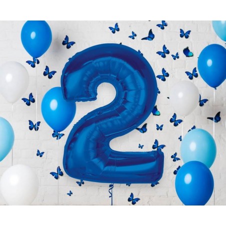 Balon foliowy Cyfra 2 - 92 cm SMART - Niebieski