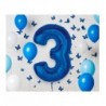 Balon foliowy Cyfra 3 - 92 cm SMART - Niebieski