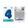 Balon foliowy Cyfra 4 - 92 cm SMART - Niebieski