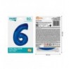 Balon foliowy Cyfra 6 - 92 cm SMART - Niebieski