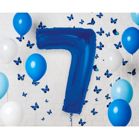 Balon foliowy Cyfra 7 - 92 cm SMART - Niebieski