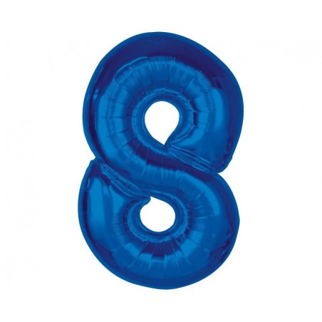 Balon foliowy Cyfra 8 - 92 cm SMART - Niebieski