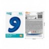 Balon foliowy Cyfra 9 - 92 cm SMART - Niebieski
