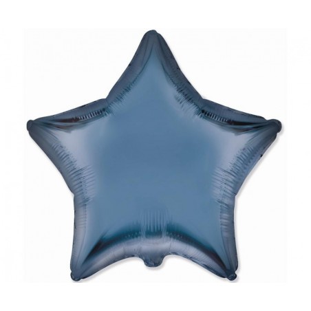 Balon foliowy Gwiazda 18" - satynowy stalowo-niebieski