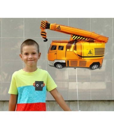 Balon foliowy Ciężarówka z dźwigiem - 65x45 cm GODAN