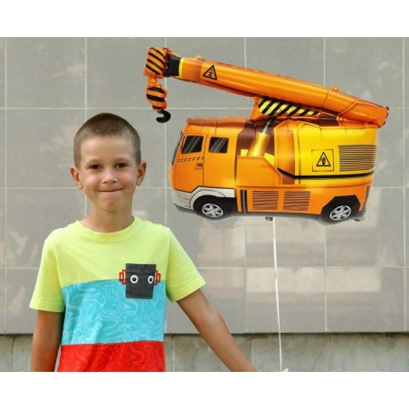 Balon foliowy Ciężarówka z dźwigiem - 65x45 cm GODAN