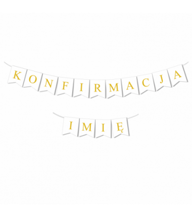 Girlanda KONFIRMACJA + IMIĘ - Złota