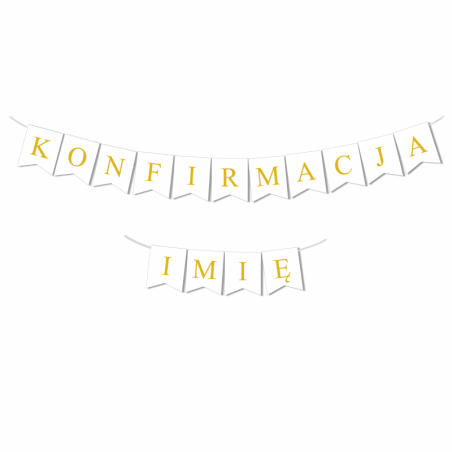 Girlanda KONFIRMACJA + IMIĘ - Złota