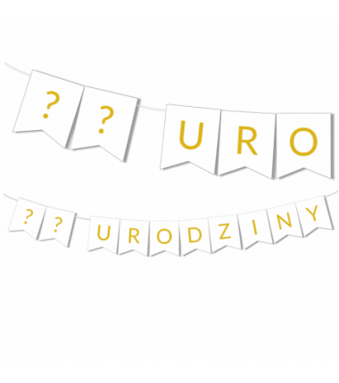 Girlanda na URODZINY 18/30/50  - złota