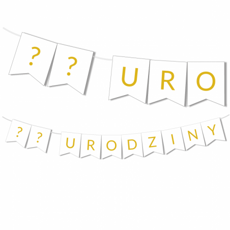 Girlanda na URODZINY 18/30/50  - złota